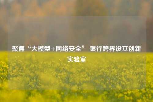 聚焦“大模型+网络安全” 银行跨界设立创新实验室