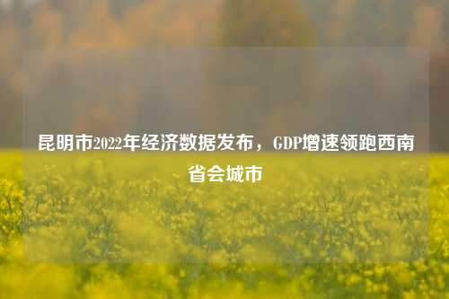 昆明市2022年经济数据发布，GDP增速领跑西南省会城市