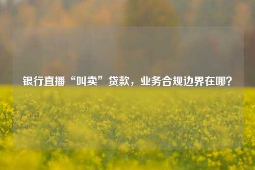 银行直播“叫卖”贷款，业务合规边界在哪？