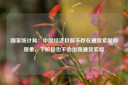 国家统计局：中国经济目前不存在通货紧缩的现象，下阶段也不会出现通货紧缩