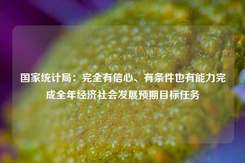 国家统计局：完全有信心、有条件也有能力完成全年经济社会发展预期目标任务