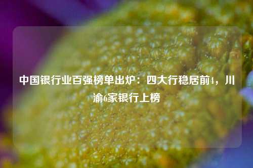 中国银行业百强榜单出炉：四大行稳居前4，川渝6家银行上榜