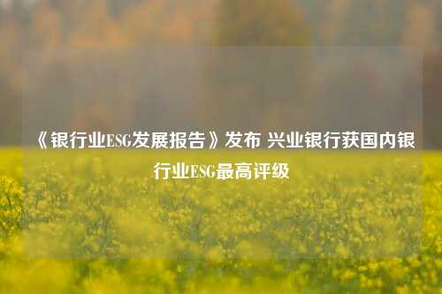 《银行业ESG发展报告》发布 兴业银行获国内银行业ESG最高评级
