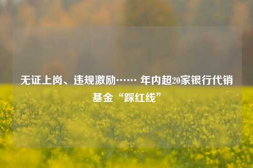 无证上岗、违规激励…… 年内超20家银行代销基金“踩红线”