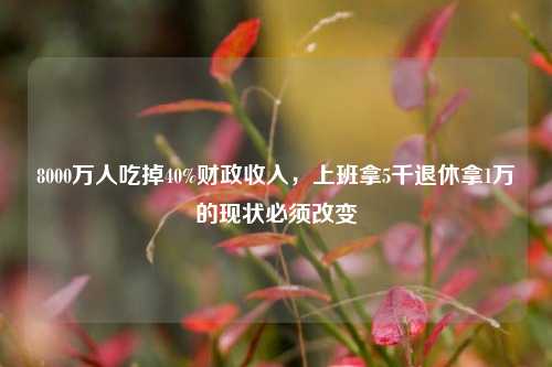 8000万人吃掉40%财政收入，上班拿5千退休拿1万的现状必须改变