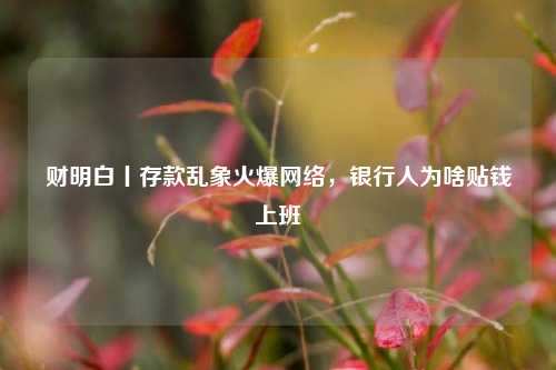 财明白丨存款乱象火爆网络，银行人为啥贴钱上班
