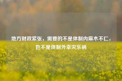 地方财政紧张，需要的不是体制内麻木不仁，也不是体制外幸灾乐祸