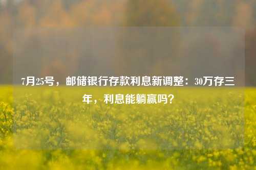 7月25号，邮储银行存款利息新调整：30万存三年，利息能躺赢吗？