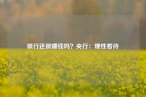银行还很赚钱吗？央行：理性看待