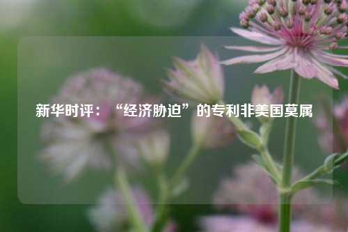 新华时评：“经济胁迫”的专利非美国莫属
