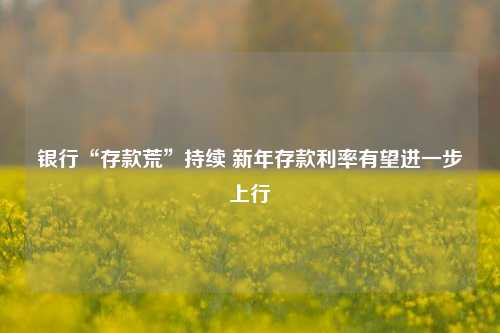 银行“存款荒”持续 新年存款利率有望进一步上行