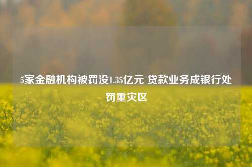 5家金融机构被罚没1.35亿元 贷款业务成银行处罚重灾区