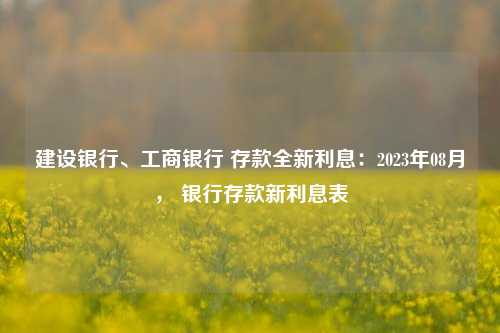 建设银行、工商银行 存款全新利息：2023年08月， 银行存款新利息表