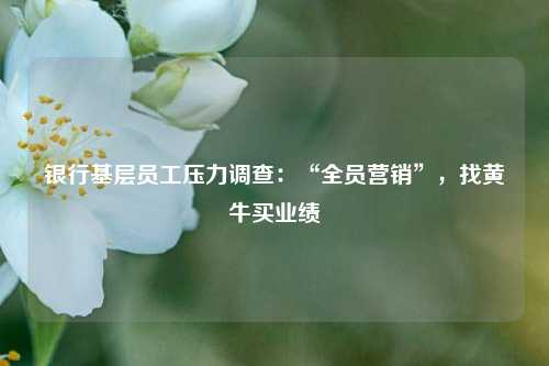 银行基层员工压力调查：“全员营销”，找黄牛买业绩