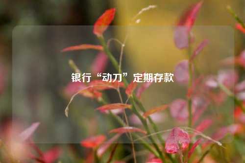 银行“动刀”定期存款