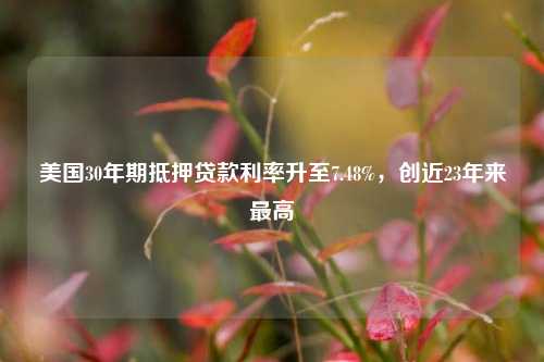 美国30年期抵押贷款利率升至7.48%，创近23年来最高