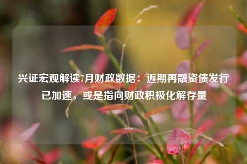 兴证宏观解读7月财政数据：近期再融资债发行已加速，或是指向财政积极化解存量