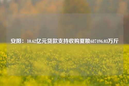 安阳：10.62亿元贷款支持收购夏粮687496.03万斤