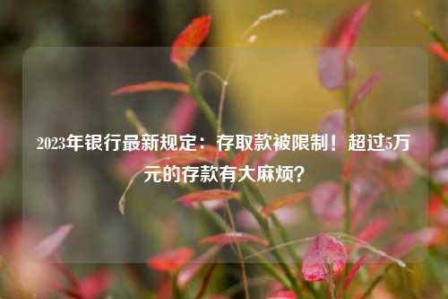 2023年银行最新规定：存取款被限制！超过5万元的存款有大麻烦？