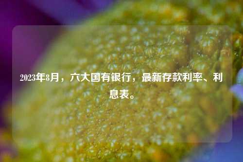 2023年8月，六大国有银行，最新存款利率、利息表。