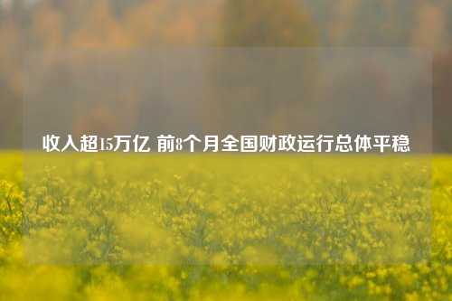 收入超15万亿 前8个月全国财政运行总体平稳