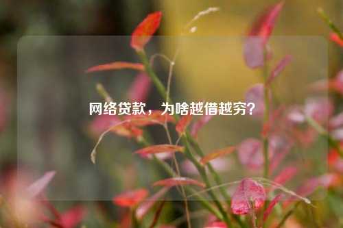 网络贷款，为啥越借越穷？