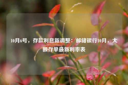 10月6号，存款利息新调整：邮储银行10月，大额存单最新利率表