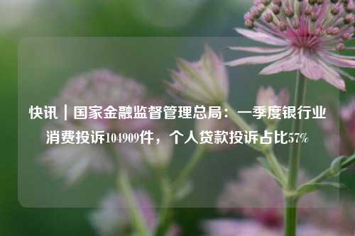 快讯｜国家金融监督管理总局：一季度银行业消费投诉104909件，个人贷款投诉占比57%