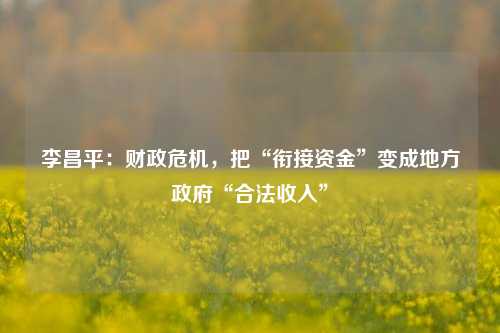 李昌平：财政危机，把“衔接资金”变成地方政府“合法收入”