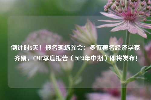 倒计时5天！报名现场参会：多位著名经济学家齐聚，CMF季度报告（2023年中期）即将发布！