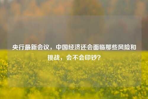 央行最新会议，中国经济还会面临那些风险和挑战，会不会印钞？