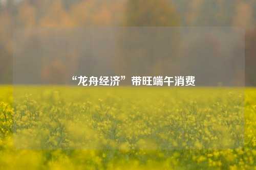 “龙舟经济”带旺端午消费