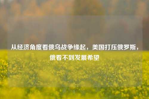 从经济角度看俄乌战争缘起，美国打压俄罗斯，俄看不到发展希望