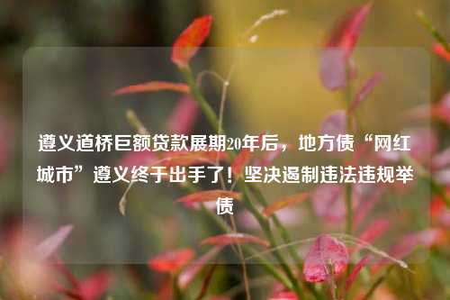 遵义道桥巨额贷款展期20年后，地方债“网红城市”遵义终于出手了！坚决遏制违法违规举债