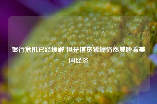 银行危机已经缓解 但是信贷紧缩仍然威胁着美国经济
