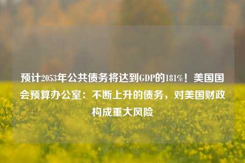 预计2053年公共债务将达到GDP的181%！美国国会预算办公室：不断上升的债务，对美国财政构成重大风险
