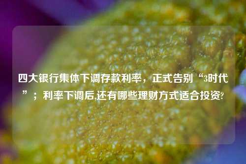 四大银行集体下调存款利率，正式告别“3时代”；利率下调后,还有哪些理财方式适合投资?