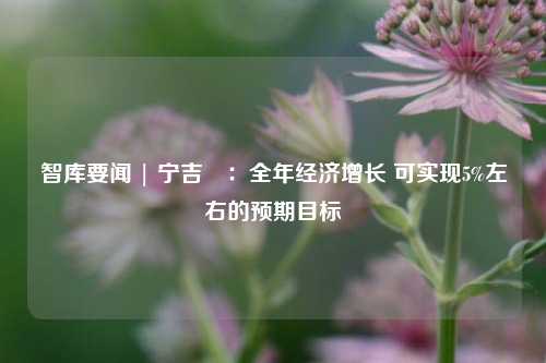 智库要闻 | 宁吉喆：全年经济增长 可实现5%左右的预期目标