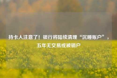 持卡人注意了！银行将陆续清理“沉睡账户”，五年无交易或被销户 行业新闻 第1张