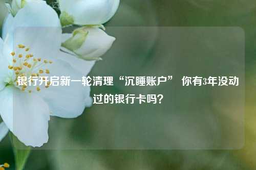 银行开启新一轮清理“沉睡账户” 你有3年没动过的银行卡吗？ 行业新闻 第1张