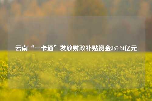 云南“一卡通”发放财政补贴资金367.24亿元