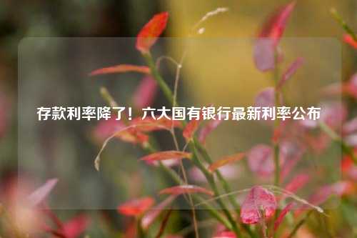 存款利率降了！六大国有银行最新利率公布