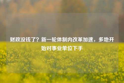 财政没钱了？新一轮体制内改革加速，多地开始对事业单位下手