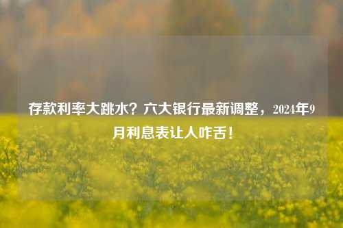 存款利率大跳水？六大银行最新调整，2024年9月利息表让人咋舌！