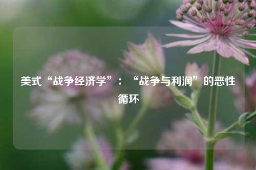 美式“战争经济学”：“战争与利润”的恶性循环