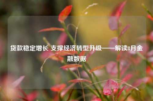 贷款稳定增长 支撑经济转型升级——解读8月金融数据