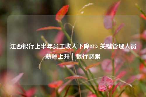 江西银行上半年员工收入下降21% 关键管理人员薪酬上升｜银行财眼