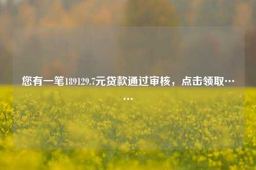 您有一笔189129.7元贷款通过审核，点击领取……