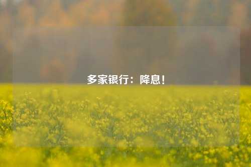 多家银行：降息！
