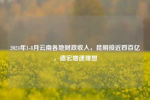 2024年1-8月云南各地财政收入，昆明接近四百亿，德宏增速理想